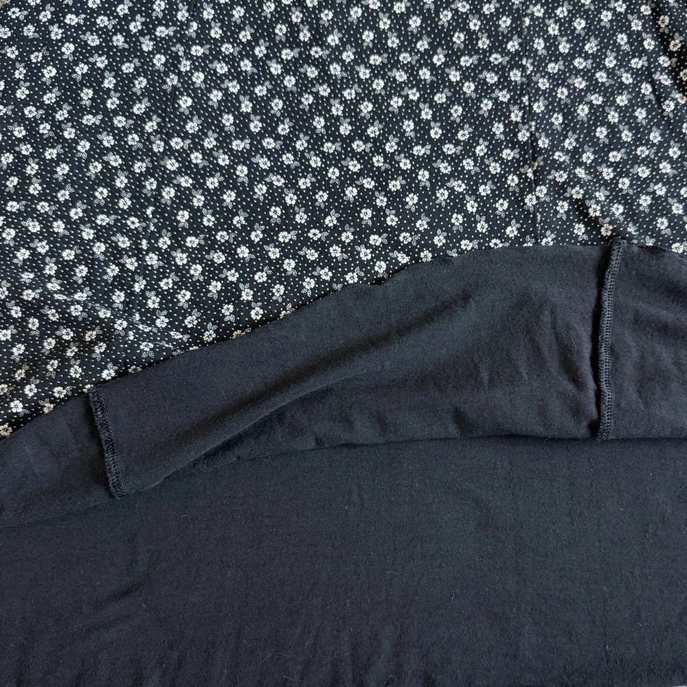 Vintage 90s Pimkie Short Dress S Black Ditsy Floral Milkmaid Coquette Babydoll - Picture 5 of 11